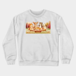 Friendsgiving Watercolor Animals Crewneck Sweatshirt